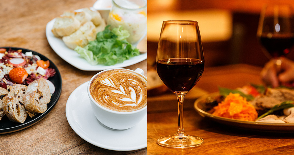 昼カフェと夜カフェの様子