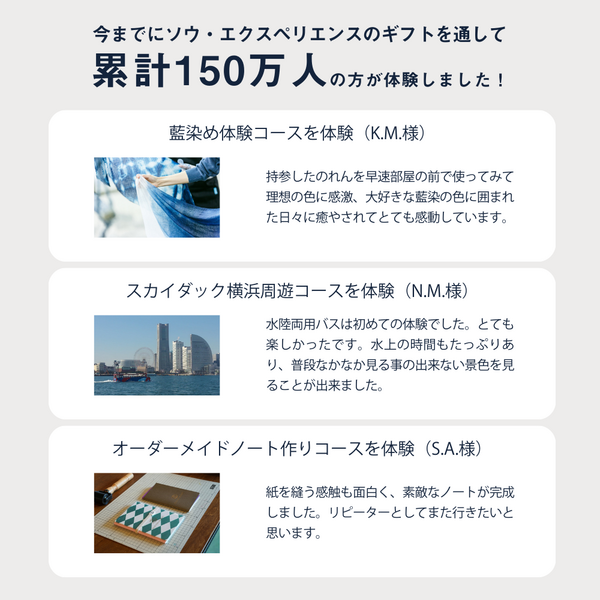 5000円相当の体験を選べるカタログギフト。誕生日プレゼントや結婚祝い